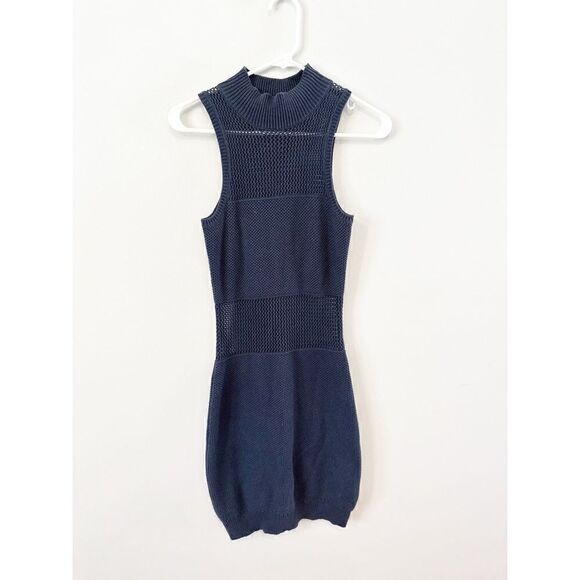 Carven mixed knit pencil dress navy - Picture 2 of 5